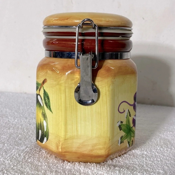 Vintage Mayfair &  Jackson Painted Fruit Ceramic Canister - Picture 2 of 12